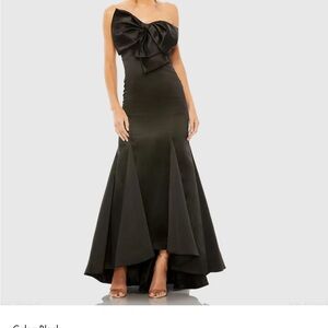 NWT Mac Duggal Black Strapless Bow Mermaid Gown size 14